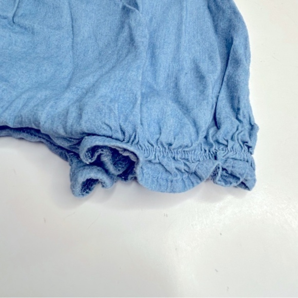 Mudpie Mini Sailor‎ Chambray Ruffle Romper Size 9-12 Months - Picture 4 of 6